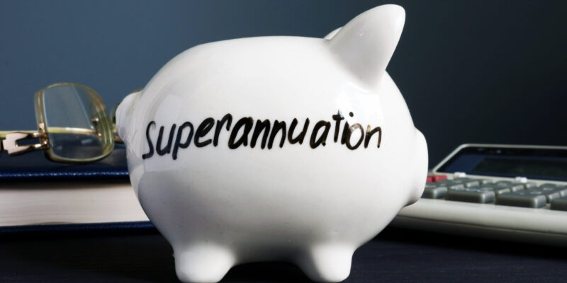 Superannuation,Written,On,A,White,Piggy,Bank.